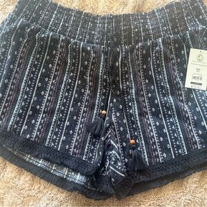 No Boundaries Black and White Patterned High Waist Shorts